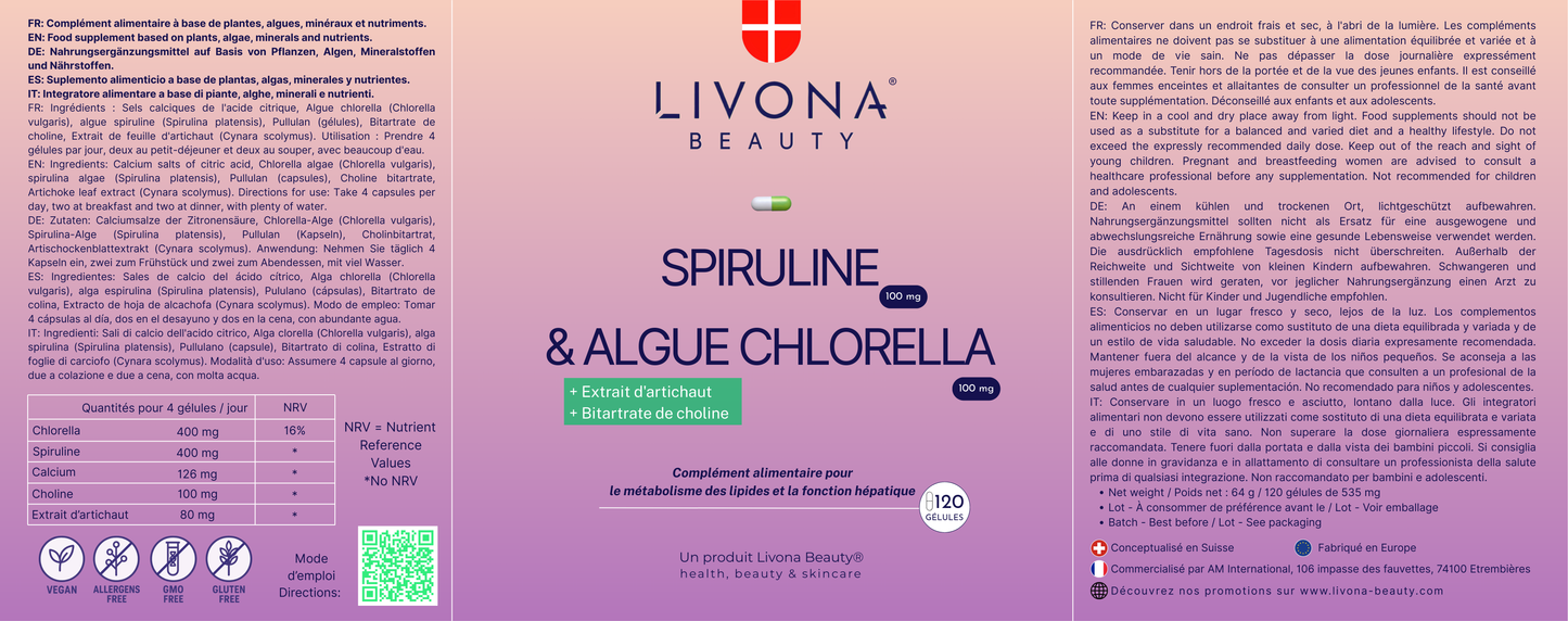 Spiruline & Algue Chlorella 120 gélules