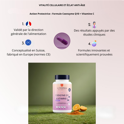 Coenzyme Q10 + Vitamine C 60 gélules