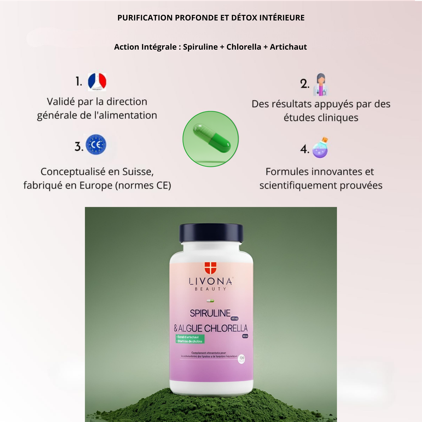 Spiruline & Algue Chlorella 120 gélules