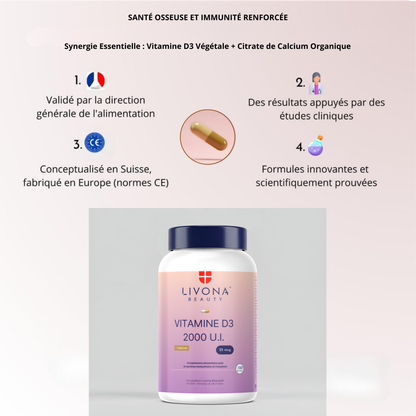Vitamine D3 & Calcium 2 000 UI 120 gélules