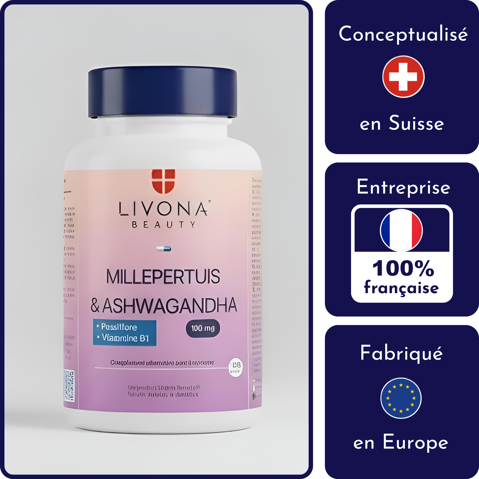 Millepertuis & Ashwagandha 60 glules, Complexe pour l'Humeur | Livona Livona Beauty Millepertuis & Ashwagandha 60 glules, Complexe pour l'Humeur | Livona Livona Beauty