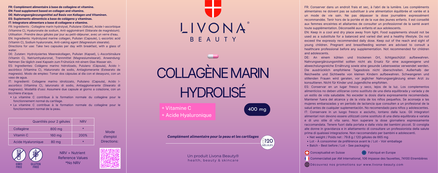 Collagène Marin & Vitamine C & Acide Hyaluronique